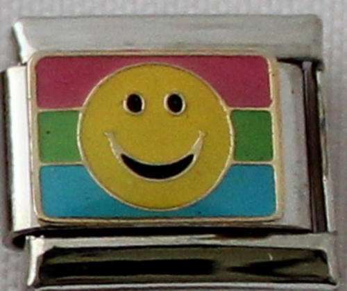 Italian charms (Fits Nomination) - Smiley Rainbow