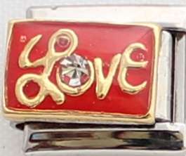 Italian charms (Fits Nomination) - Love with stone