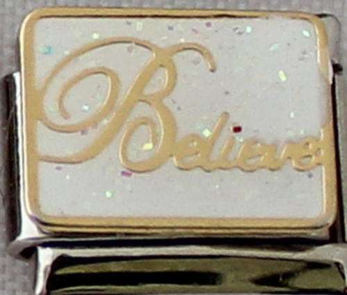 Italian charms (Fits Nomination) - Believe White