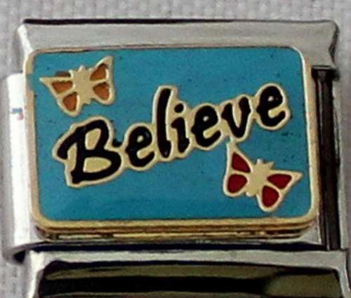 Italian charms (Fits Nomination) - Believe Blue