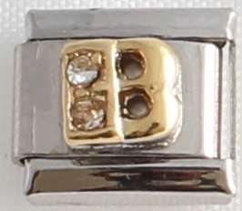 *CHRISTMAS SPECIAL* -Italian charms - CZ Letter B (Fits Nomination)