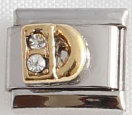 *CHRISTMAS SPECIAL* -Italian charms - CZ Letter D (Fits Nomination)