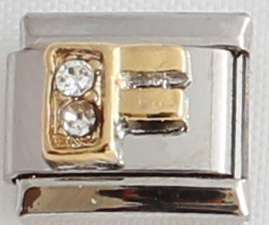 Italian charms (Fits Nomination) - CZ Letter F