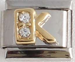 Italian charms (Fits Nomination) - CZ Letter K