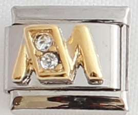 *CHRISTMAS SPECIAL* -Italian charms - CZ Letter M (Fits Nomination)