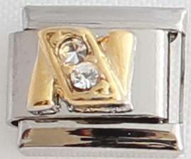 Italian charms (Fits Nomination) - CZ Letter N