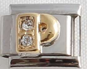 Italian charms - CZ Letter P (Fits Nomination)