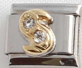 Italian charms (Fits Nomination) - CZ Letter S