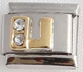 *CHRISTMAS SPECIAL* -Italian charms - CZ Letter U (Fits Nomination)