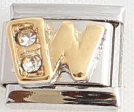 Italian charms (Fits Nomination) - CZ Letter W