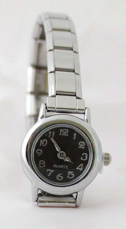 Black Italian Charm watch & 4 charms of your choice