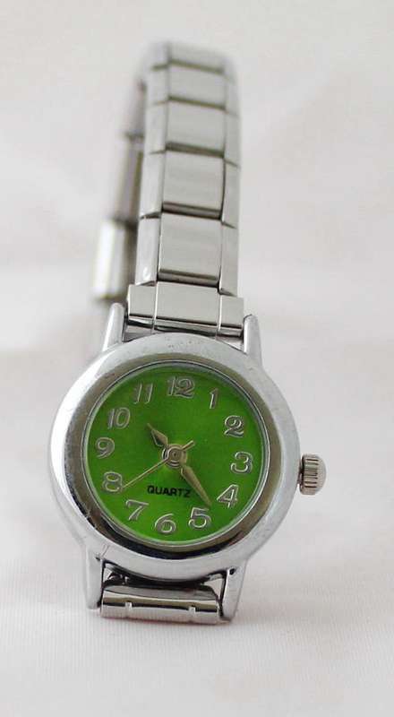 Green Italian Charm watch & 4 charms of your choice