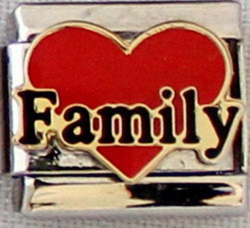 Italian charms (Fits Nomination) - Family red heart