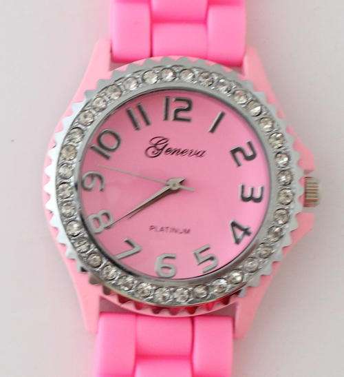 Charmed Silicone Crystal Watch - Pink