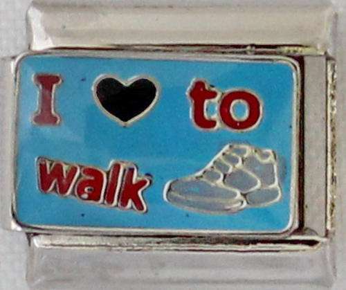 Italian charms - I Love to Walk (Fits Nomination)