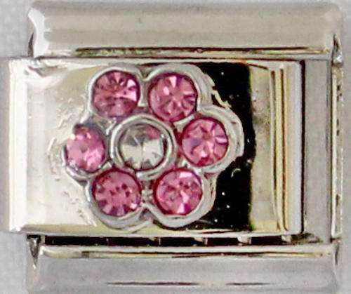 *SEPTEMBER SPECIAL* - Italian charms - Pink CZ Flower