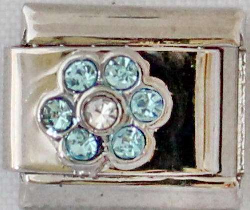 *SPECIAL* Italian charms - Blue CZ Flower (Fits Nomination)