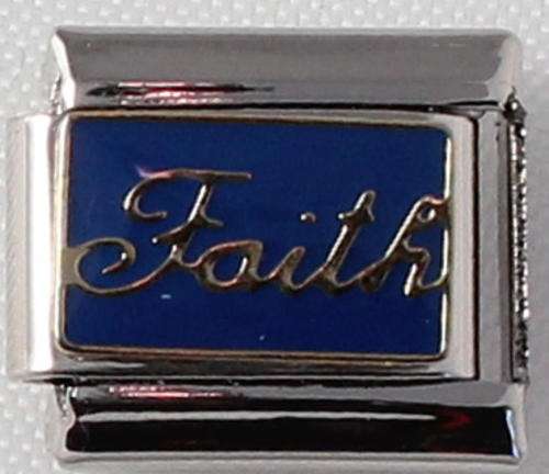 Italian charms (Fits Nomination) - Faith Blue