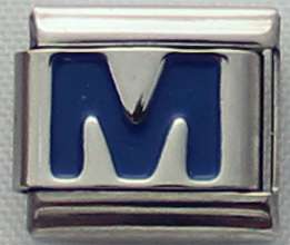 Italian charms - Blue Letter M (Fits Nomination)