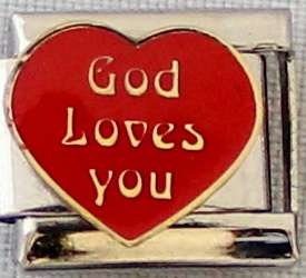 **Christmas Special** Italian charms - God Loves you (Fits Nomination)