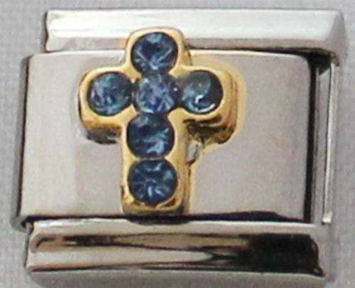 **Christmas Special** Italian charms - Cross Birthstone March (Fits Nomination)