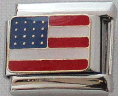 **Christmas Special** Italian charms - US Flag (Fits Nomination)