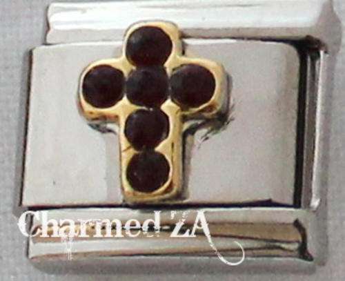 *Christmas Special* Italian charms - Cross Birthstone January (Fits Nomination)