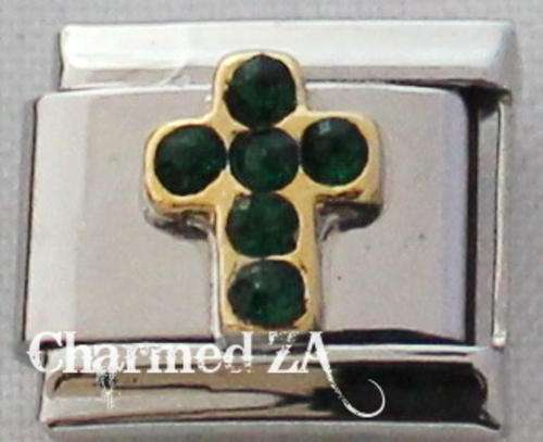 Italian charms - Cross Birthstone May (Fits Nomination)