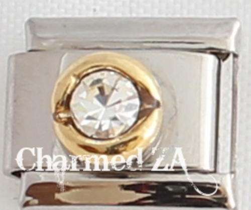 *Christmas Special* Italian charms - Round Birthstone April (Fits Nomination)