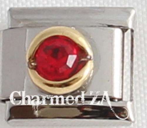 Italian charms - Round Birthstone July (Fits Nomination)