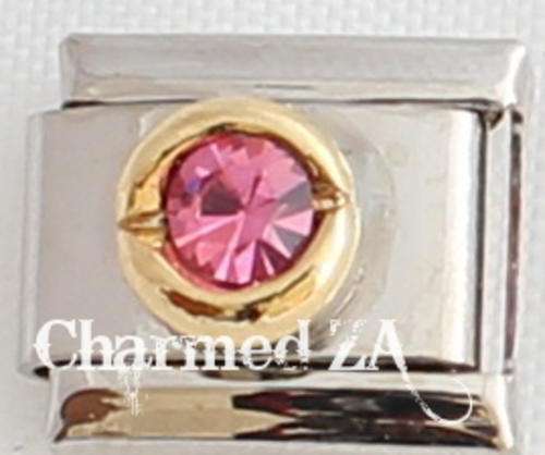 Italian charms - Round Birthstone October (Fits Nomination)