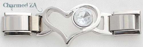 Italian charms - Heart Connector (Fits Nomination)