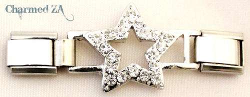 Italian charms - CZ Star Connector (Fits Nomination)