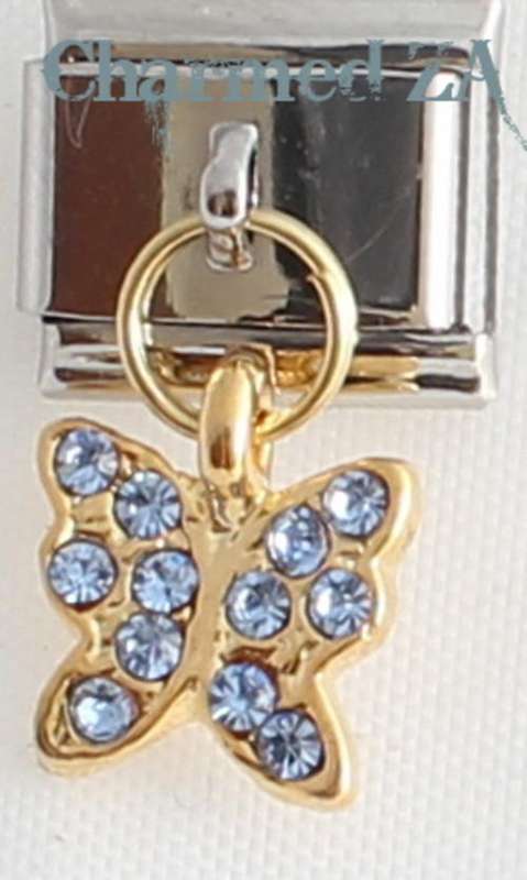 Italian charms - Dangle Blue Butterfly (Fits Nomination)