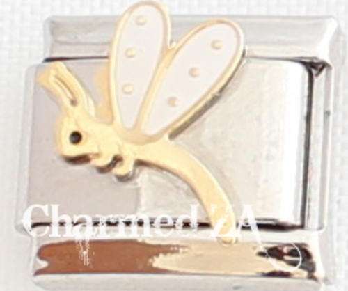 *Christmas Special* Italian charms - White Dragonfly (Fits Nomination)