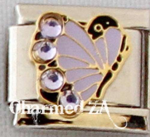 *Christmas Special* Italian charms - Purple butterfly with stones (Fits Nomination)
