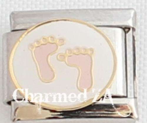 Italian charms - Pink Feet (Fits Nomination)