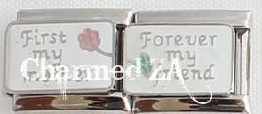Italian charms - First my Mother Forever my Friend (Double) (Fits Nomination)