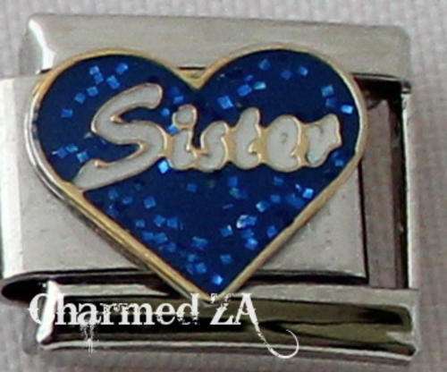 *Christmas Special* Italian charms - Sister Blue Heart (Fits Nomination)