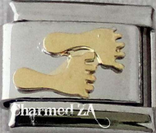 Italian charms - Gold Feet (Fits Nomination)