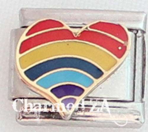 Italian charms - Rainbow Heart (Fits Nomination)