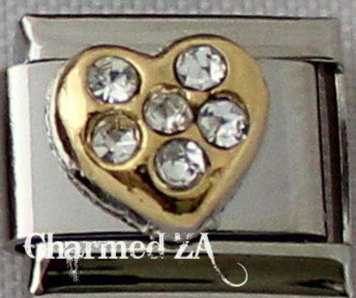 Italian charms - CZ Heart   (Fits Nomination)