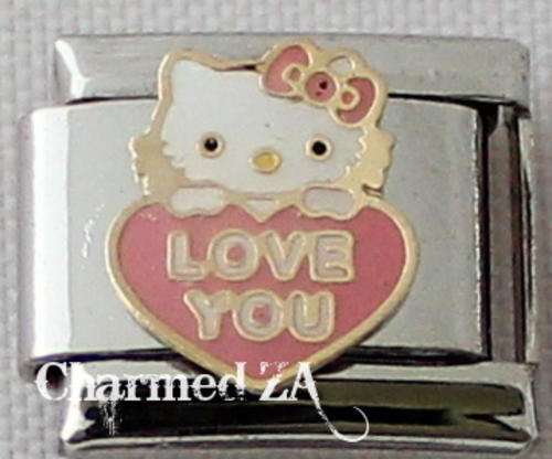 *Christmas Special* Italian charms - Hello Kitty Love You (Fits Nomination)