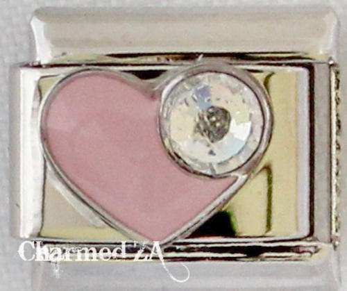 Italian charms - Pink CZ Heart (Fits Nomination)