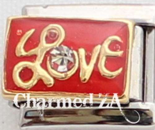 *Christmas Special* Italian charms - Love with stone (Fits Nomination)