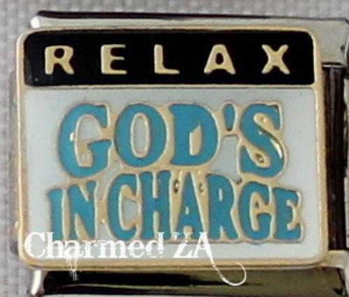 *Christmas Special* Italian charms - Relax God's in Charge (Fits Nomination)