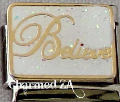 Italian charms - Believe White (Fits Nomination)