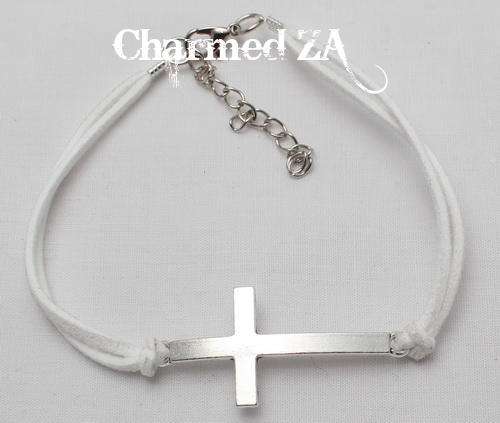 *BLACK FRIDAY SPECIAL* White Leather Cross Bracelet