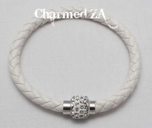 White Rhinestone Magnetic Bracelet