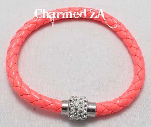 Coral Rhinestone Magnetic Bracelet